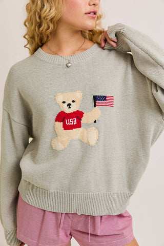 Teddy Bear Americana Sweater