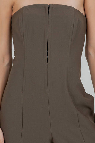 The Structured Woven Halter Jumpsuit with Corset Closure