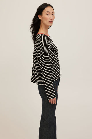 The Captain Striped Boyfriend Longsleeve - Olive Street