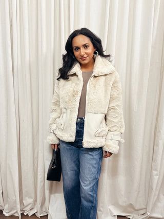 Faux Mink Vegan Leather Jacket