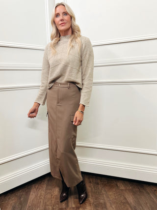Front Slit Cargo Skirt