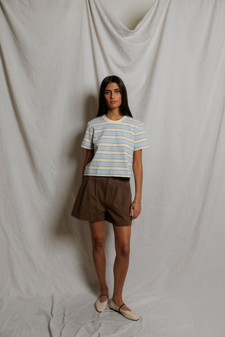 The Gia Striped Crew Tee - Olive Street