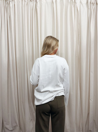 The Claire Oversized Long Sleeve in White