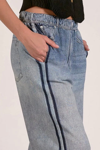 The Faux Jean Track Pant - Olive Street