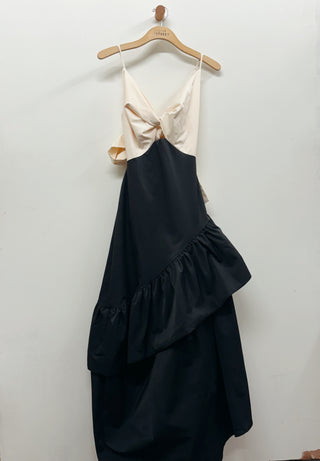 Contrast Ruffle Gown