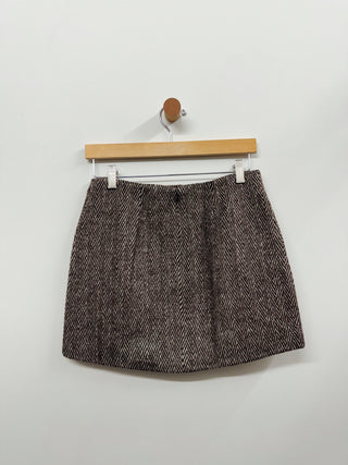 Herringbone Wool Skirt