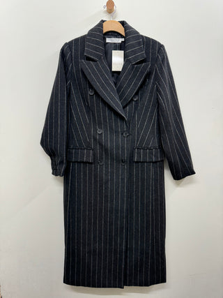 Pinstripe Wool Blazer Coat