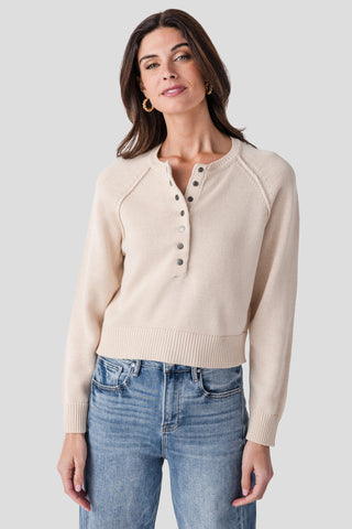 The Raglan Sleeve Henley Sweater - Olive Street