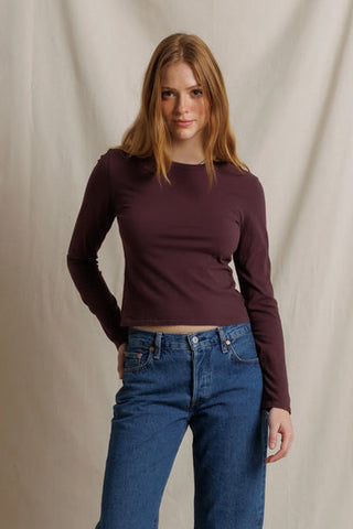 The Jamie Recycled Long Sleeve in Cherry