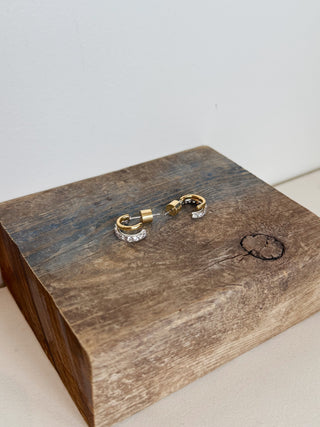 Pave Two Tone Hoops