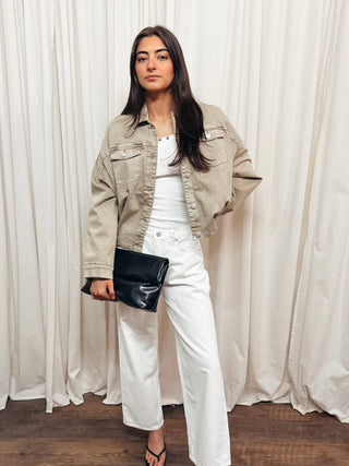 The Rumi Bubble Hem Denim Jacket - Olive Street