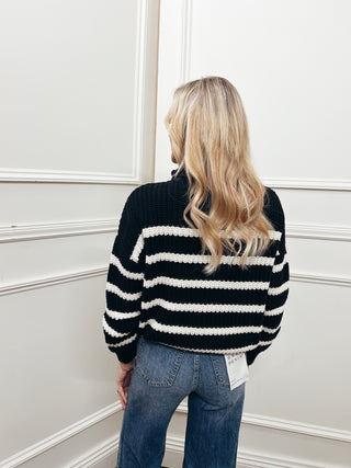 Farleigh Half Zip Stripe Sweater