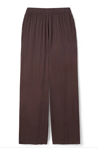 The Camille Luxe Satin Pant in Cocoa