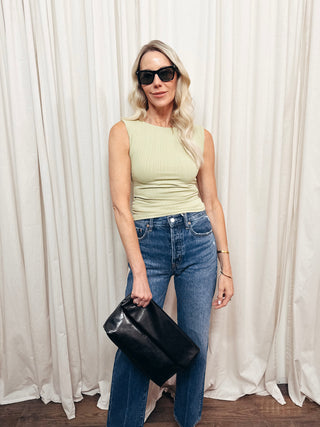 The Asymmetrical Rib Top - Olive Street