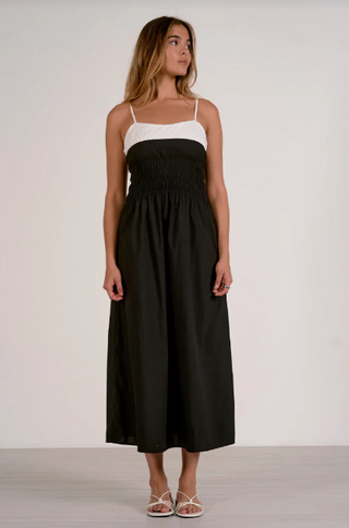 The Colorblock Ruffle Neck Midi - Olive Street