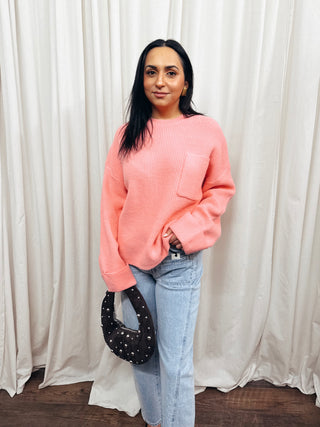 The Pink Relaxed Pullover Sweater - Olive Street