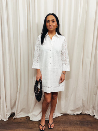 The Eyelet Shirt Dress - Olive Street