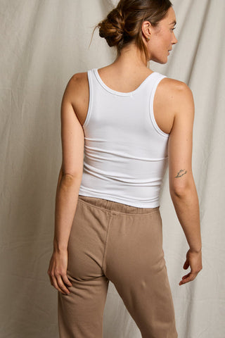 The London Viscose Rib Tank - Olive Street