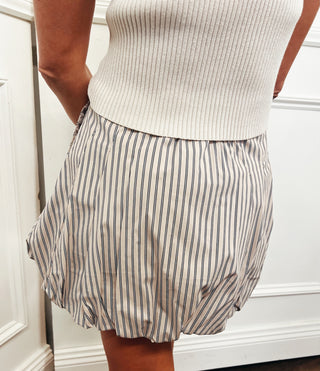 Striped Bubble Hem Skirt