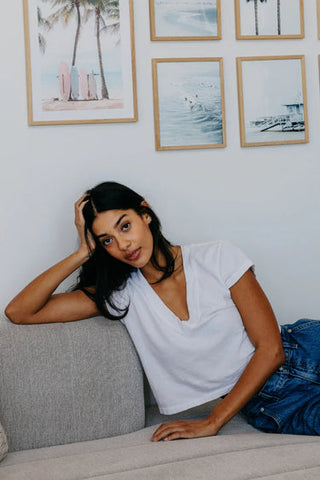 The Alanis Cotton V Neck Tee