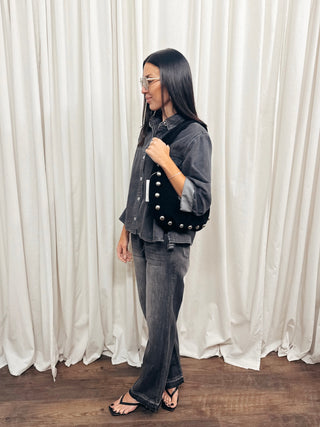 Washed Black Wide Leg Pant