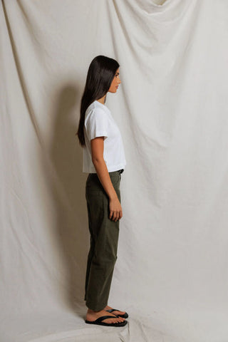 The Cher Ringspun Cotton Shrunken Tee - Olive Street