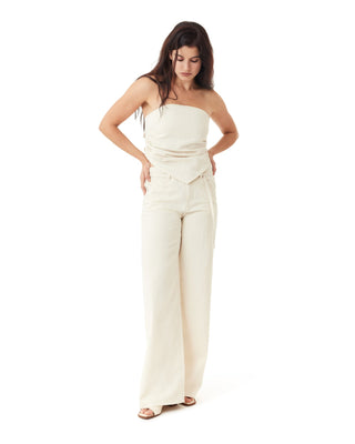 The Brynn Striped Wide Leg Jean - Olive Street