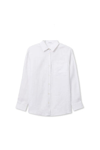 The Lorelai Linen Button Down in White - Olive Street