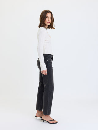 The Rebel Mid Rise Slim Straight in Black