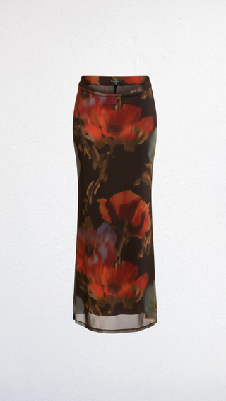 The Sheer Floral Midi Skirt