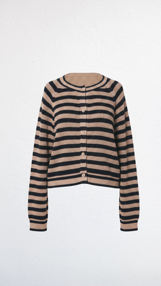 The Plush Striped Raglan Sleeve Cardigan