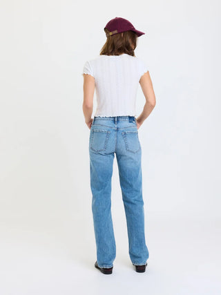 The Rebel Mid Rise Ankle Slim Straight Jean in On Repeat