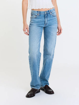 The Rebel Mid Rise Ankle Slim Straight Jean in On Repeat