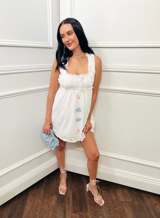 Andrea Embroidered Mini Dress