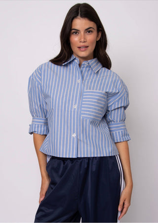 The Kerwin Crisp Poplin High Low Shirt - Olive Street