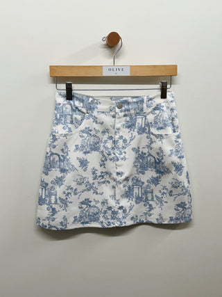 Toile Floral Mini Skirt