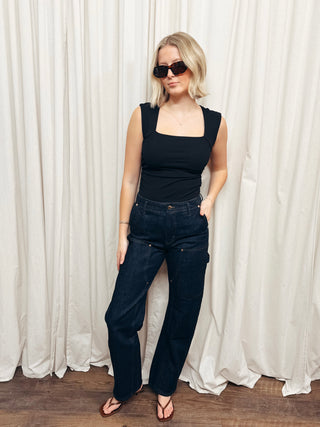 The Square Neck Ruched Tank - Olive Street