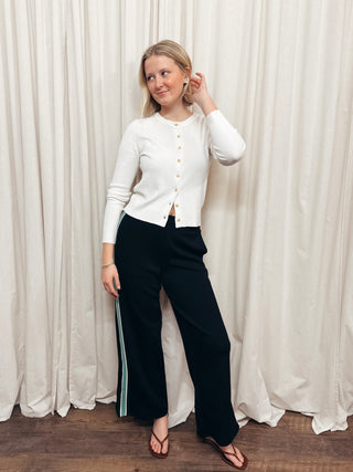 The Valencia Signature Soft Knit Side Stripe Pant - Olive Street