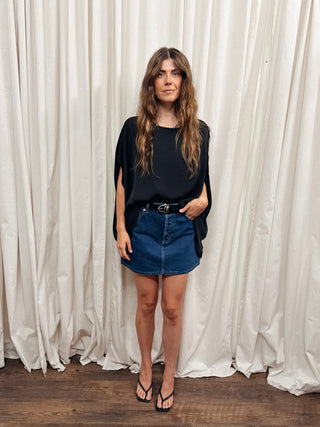 90s Relaxed Mini Skirt in Pacific Blue
