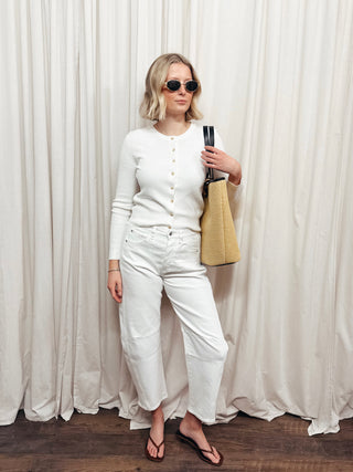 The Ribbed Button Cardigan - Olive Street