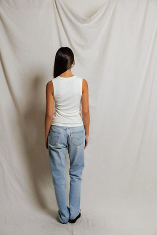The Loretta Quarter Button Down Tank - Olive Street