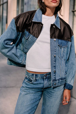 The Issa Ankle Mid Rise Relaxed Ankle Straight Jean in Metropolis