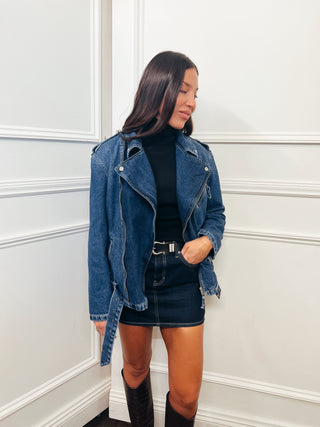 Clean Hem Denim Mini Skirt