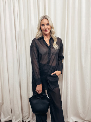 The Oversized Sheer Button Down Shirt