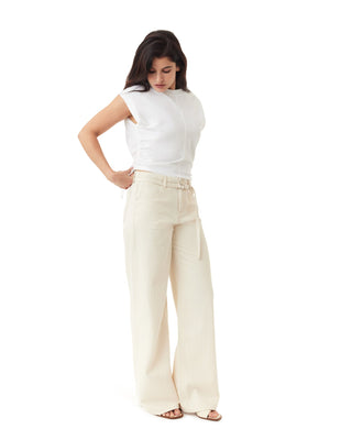 The Brynn Striped Wide Leg Jean - Olive Street