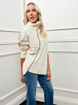 Whipstitch Asymmetrical Sweater