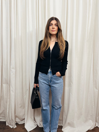 The Two-Way Zipper Knit Cardigan