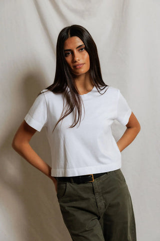 The Cher Ringspun Cotton Shrunken Tee - Olive Street