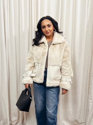 Faux Mink Vegan Leather Jacket