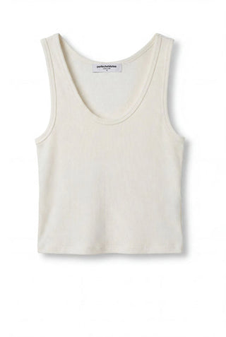 The Blondie Structured Rib Tank in Ivory